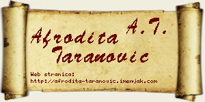 Afrodita Taranović vizit kartica